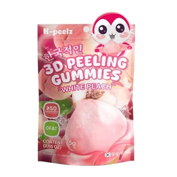 K-Peelz White Peach 3D Peeling Gummies 75g OhMyCandyBox