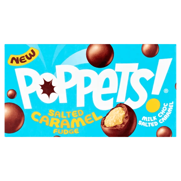 Poppets Milk Choc Coated Salted Caramel Fudge 36g - OhMyCandyBox