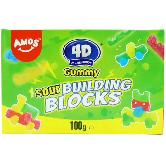 Amos 4D Gummy Sour Building Blocks 100g OhMyCandyBox