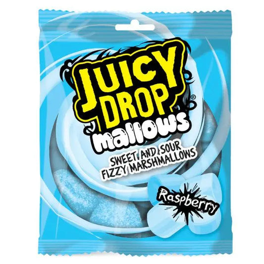 Pakiranje bombona Juicy Drop Mallows od maline, plavi marshmallow s mjehurićima