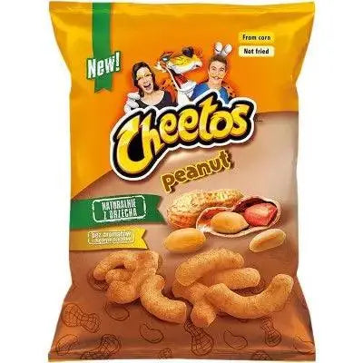 Cheetos Peanut čips u vrećici 85 g, narančasto-žuti dizajn s kikirikijem