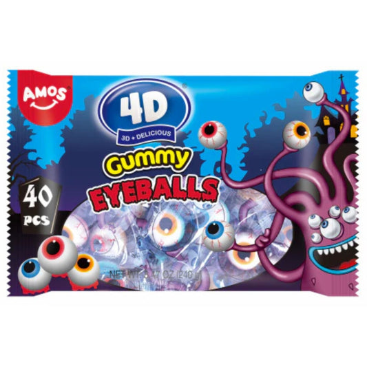 Pakiranje gummy bombona u obliku očiju, plava dizajnerska ambalaža