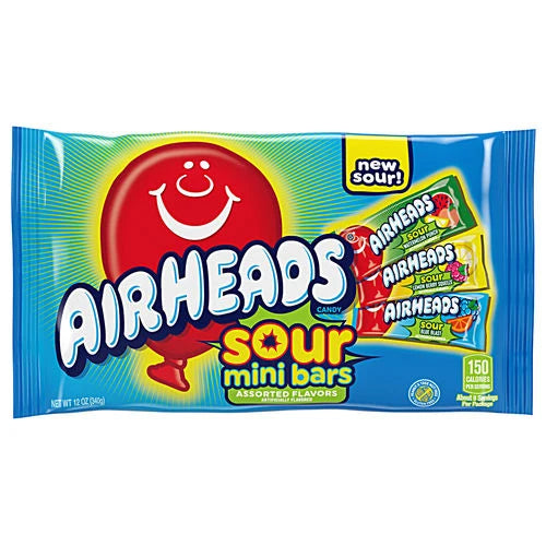 Airheads Sour mini barovi, asortiman, pakiranje 340 g