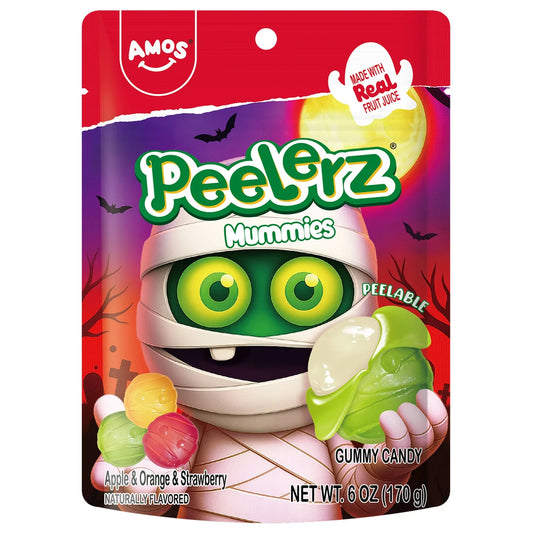 Slatkiši Amos Peelerz mumije u pakiranju, gummy bomboni voćni 170 g