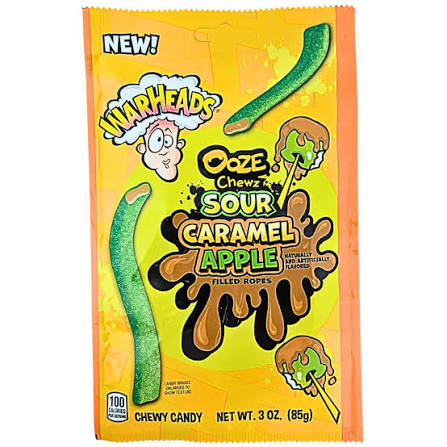 Warheads Ooze Chewz žvakaće bombone, vrećica s okusom slatke kisele karamele i jabuke