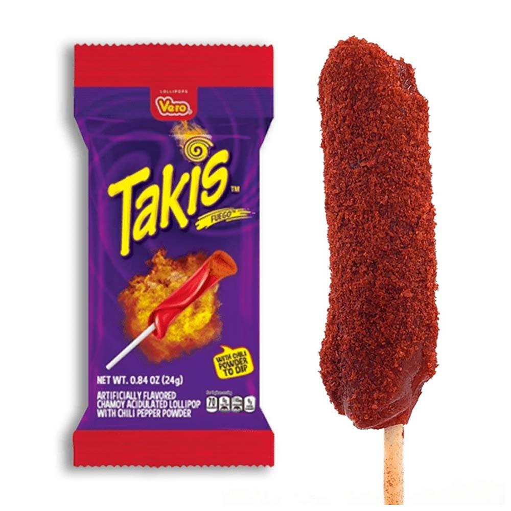 Takis Fuego Lollipop with Extra Chilli Powder 24g - OhMyCandyBox